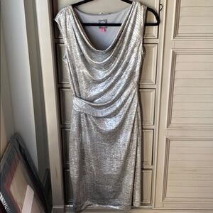 Metallic silver Vince Camuto dress size 8